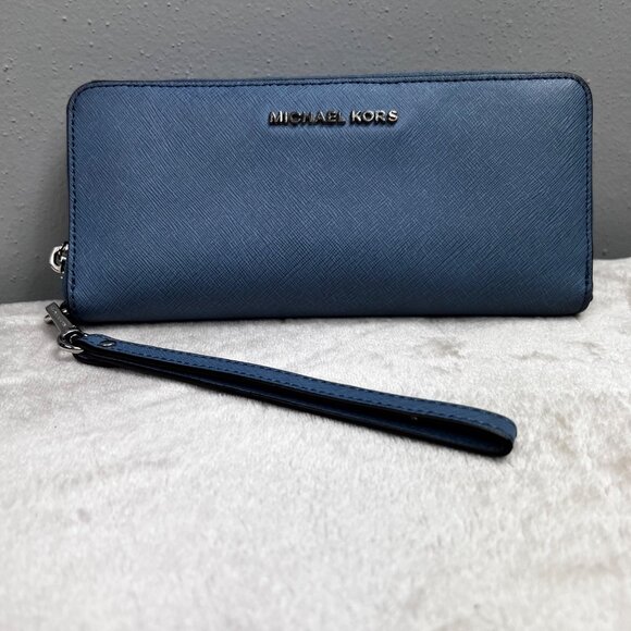 Michael Kors Jet Set Travel Wallet Wristlet Zip Around Card Holder Organizer - Picture 4 of 12